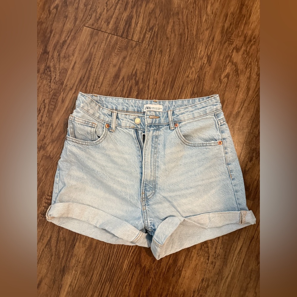 Zara High Waisted Jean Shorts